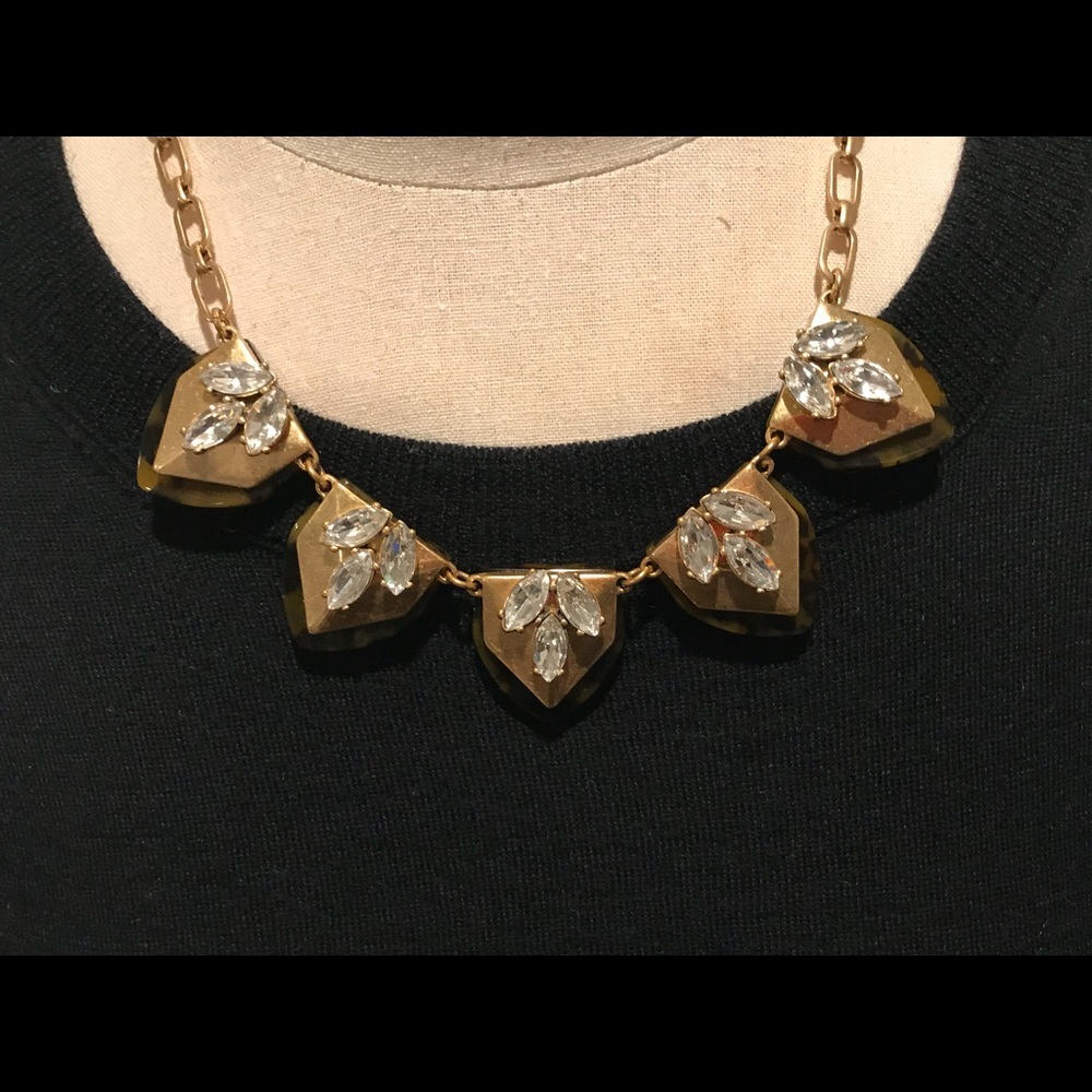 J.Crew Tortoise & Crystal Necklace.